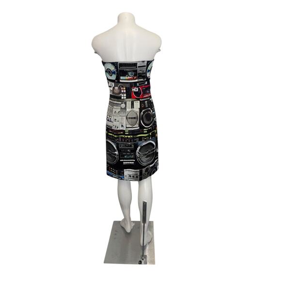 New NWT Moschino Couture Graphic Stereo Strapless Dress Sz 8 - Picture 3 of 16